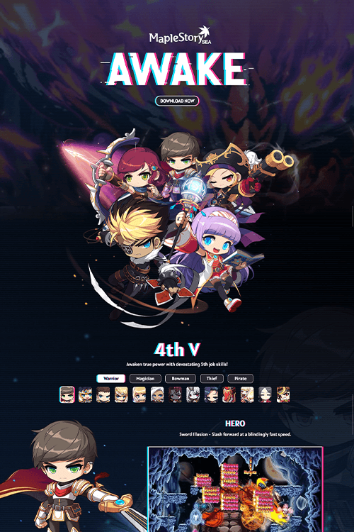 MapleStorySEA AWAKE microsite screenshot