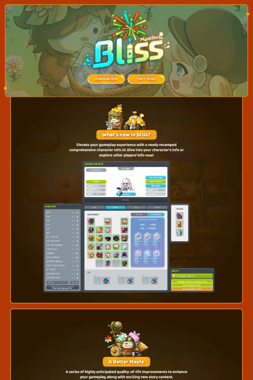 MapleStorySEA BLISS microsite