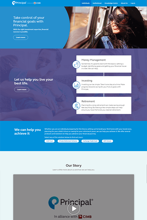 Principal branding page screenshot version 2