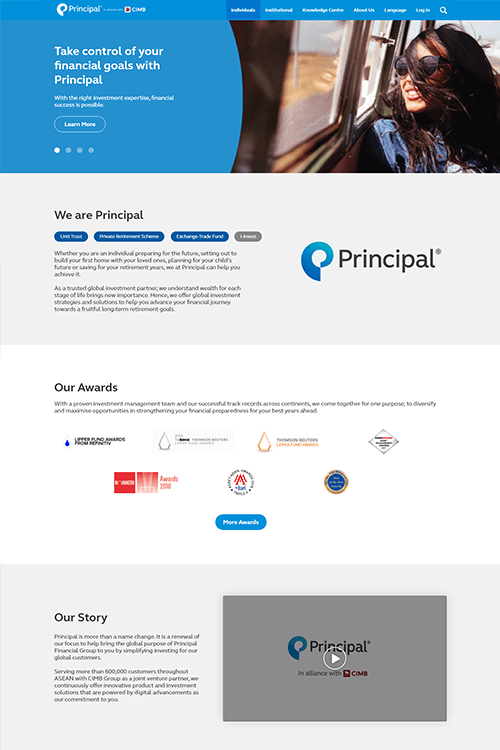 Principal branding page screenshot version 1